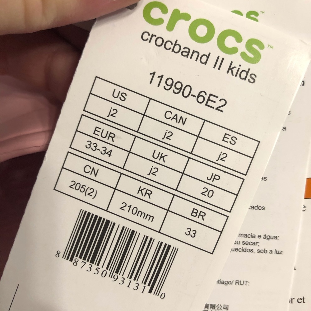 Girl’s Croc Pink Crocband II Shoes - Picture 5 of 10